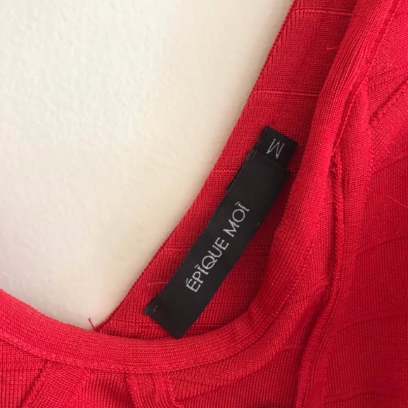 Epique Moi Red Summer Mini Dress Size M - Picture 3 of 6